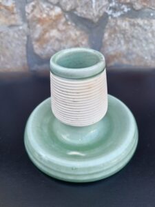 Zsolnay porcelán gyertyatartó gyufagyújtó gyűrűvel